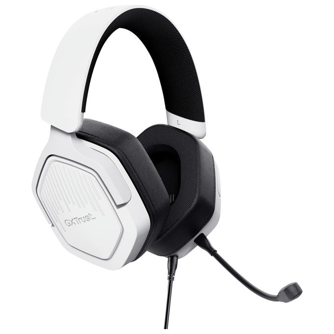 Trust cuffie gaming gxt492w carus bianche over ear multipiattaforma microfono removibile