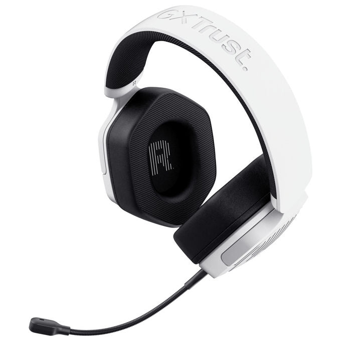 Trust cuffie gaming gxt492w carus bianche over ear multipiattaforma microfono removibile