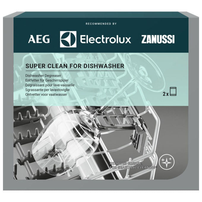 Electrolux super clean detergente lavastoviglie pulizia profonda 2x50g uso semestrale
