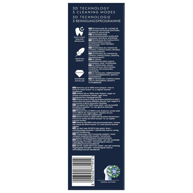 Oral-B PRO1TURQUOISE Series 1 Spazzolino elettrico oscillante rotante 3 modalita' timer 2 min 2 testine colore Blu