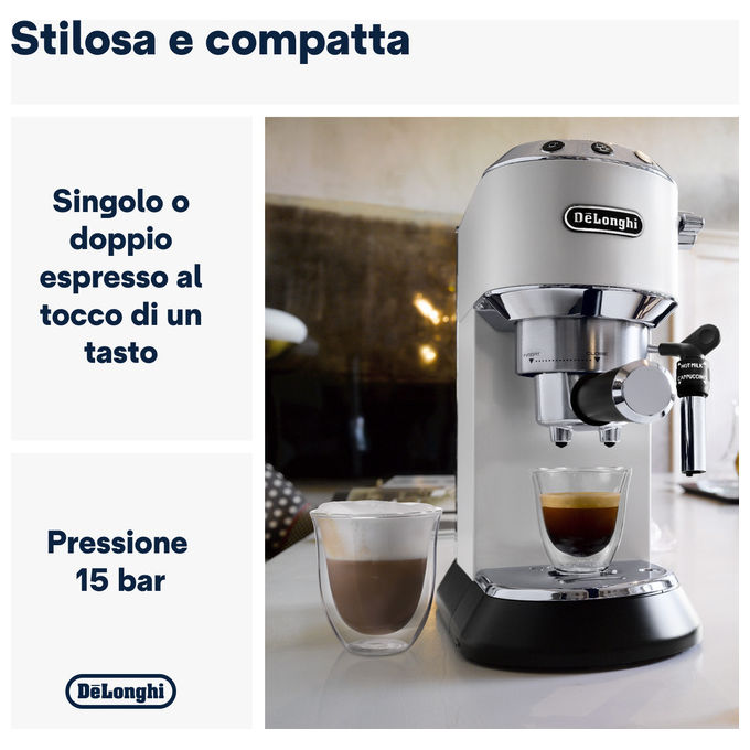 DeLonghi dedica style ec685w macchina espresso automatica manuale 1,1l Bianco