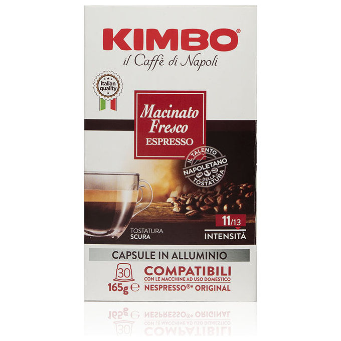 Kimbo capsule caffe' espresso tostatura scura compatibili nespresso 30 pezzi