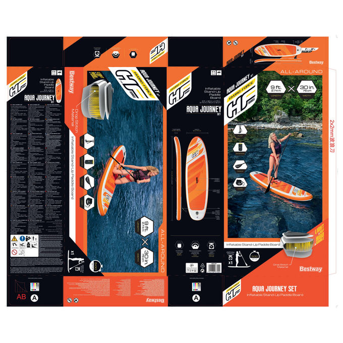 Bestway tavola sup stand up paddle 65349 multicolore 274x76 cm capacita' 100 kg