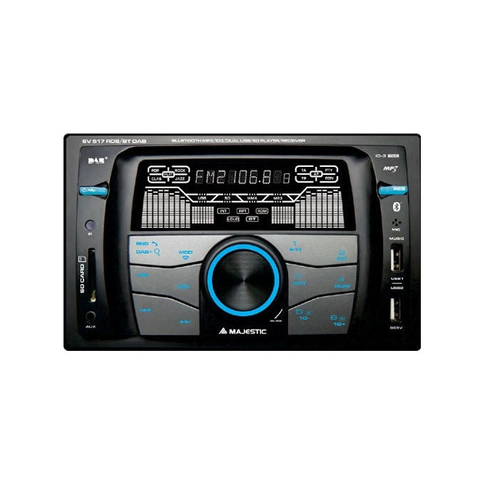 New majestic autoradio sv517 2 din dab bluetooth 180w usb frontale nero