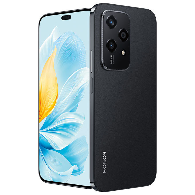 Honor 200 lite smartphone 5g 256gb 8gb ram 6.7 pollici amoled dual sim nero android 14