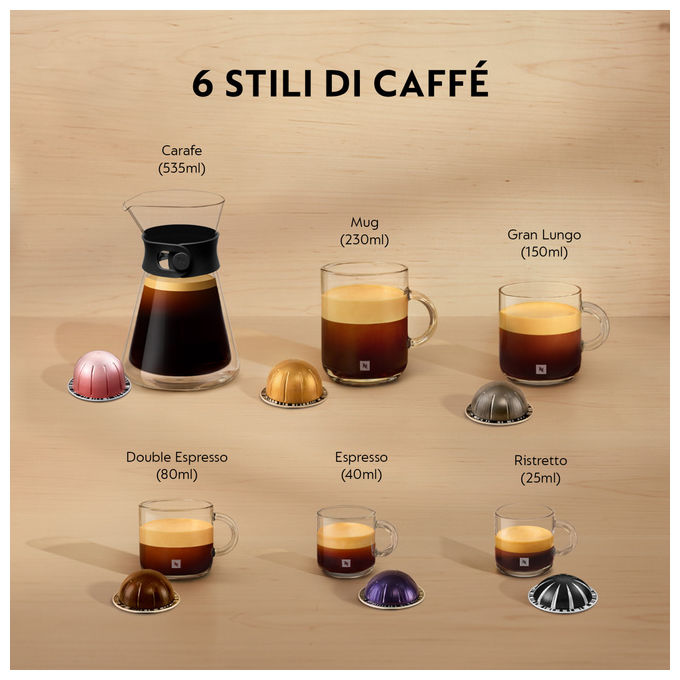 De'Longhi ENV90.B Vertuo Pop Macchina da caffe' a Capsule 0,56 L 1260 W Bluetooth Wi-Fi colore Nero