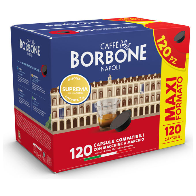 Borbone capsule caffe' Suprema compatibili Lavazza A Modo Mio 120 pezzi