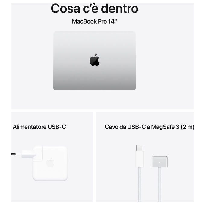 Apple macbook pro 14 pollici m4 16gb ram 1tb ssd argento computer portatile