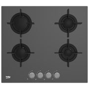 BEKO HILG 64222 SZG Piano cottura a gas 60 cm 4 fuochi grigio pietra griglie ghisa