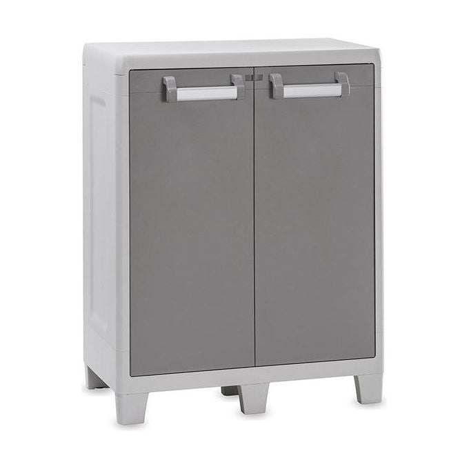Toomax armadio basso urban xl esterno resina grigio tortora 78x49x101 cm 2 ripiani