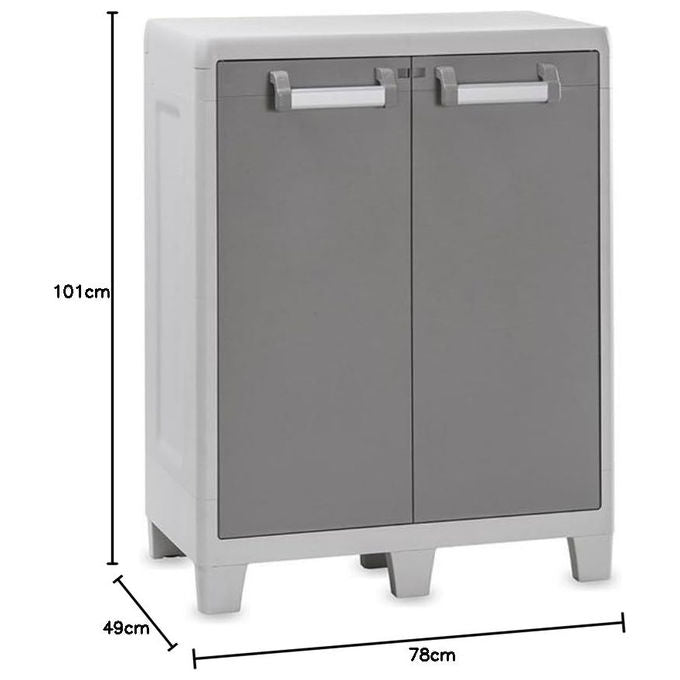 Toomax armadio basso urban xl esterno resina grigio tortora 78x49x101 cm 2 ripiani