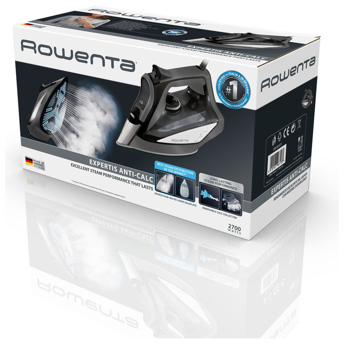 Rowenta ferro da stiro a vapore DW7025 2700W anticalcare microsteam 400HD nero grigio