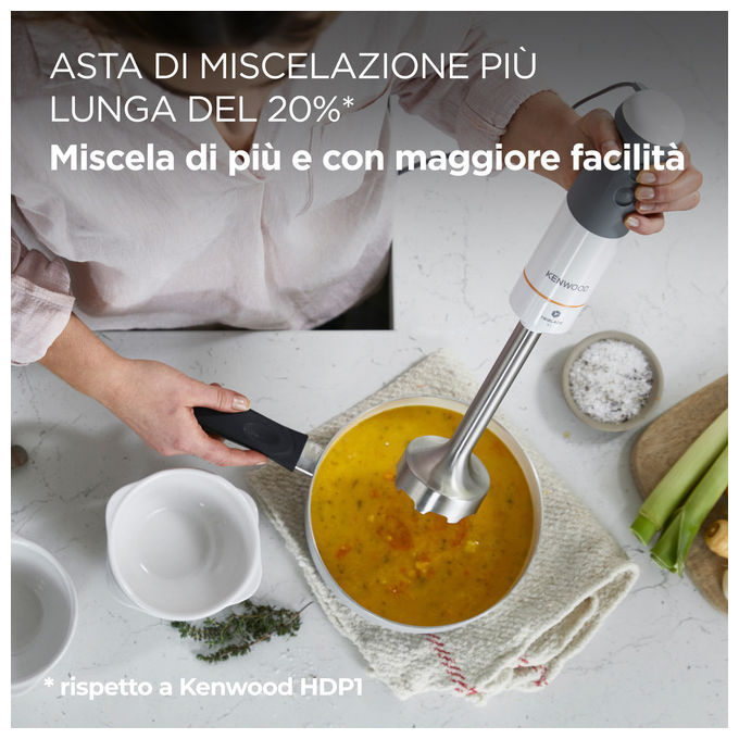 Kenwood HBM40306WH Triblade XL Frullatore ad Immersione 850W 2 velocita' becher 0.75L colore Bianco