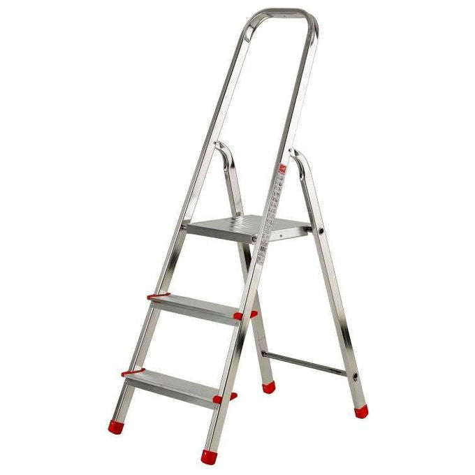 Scala domestica alluminio brixo 3 gradini antiscivolo altezza 57 cm portata 150 kg en131