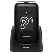 Brondi 10277090 Amico SuperVoice Telefono Cellulare Senior Dual SIM Tasto SOS Amplificazione Vocale Tasti Grandi colore Nero