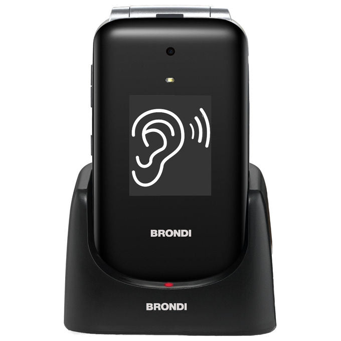 Brondi 10277090 Amico SuperVoice Telefono Cellulare Senior Dual SIM Tasto SOS Amplificazione Vocale Tasti Grandi colore Nero