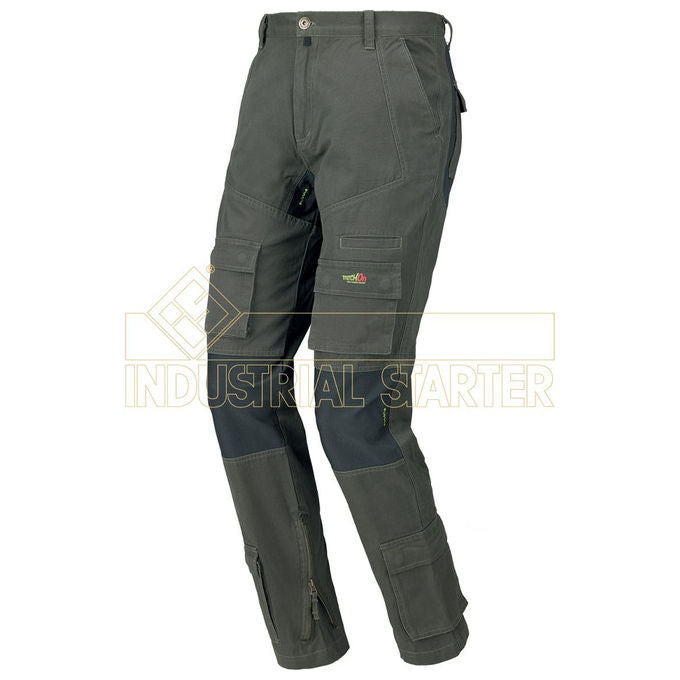 Pantalone da lavoro multitasca stretch grigio taglia m regolabile stretch line