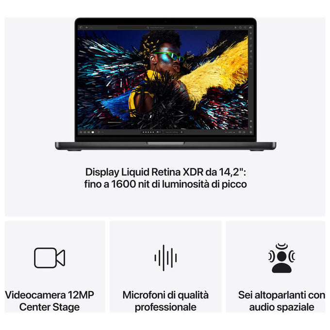 Apple macbook pro 14 m4 16gb ram 1tb ssd nero siderale computer portatile