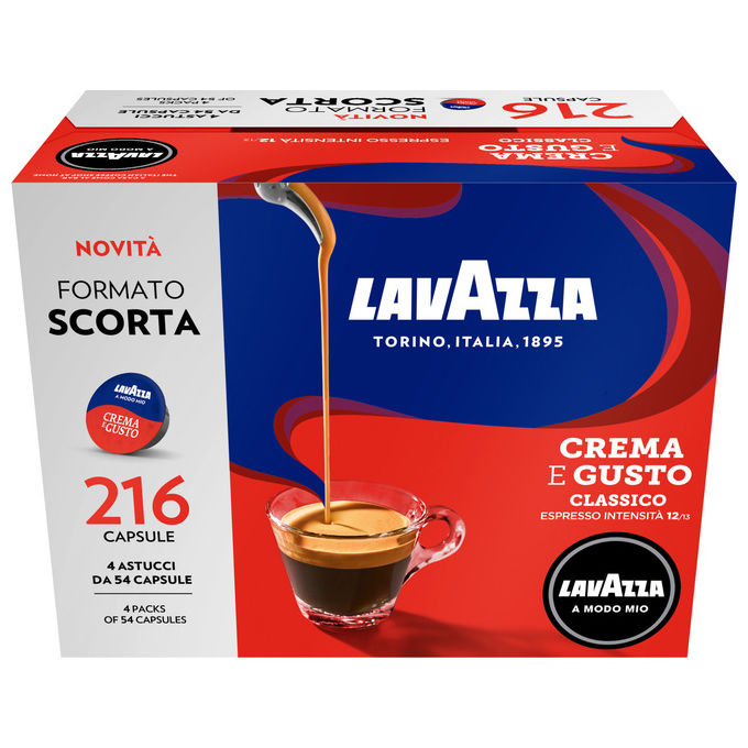 Lavazza capsule caffe' crema e gusto a modo mio 216 pezzi intensita' 12 13 espresso