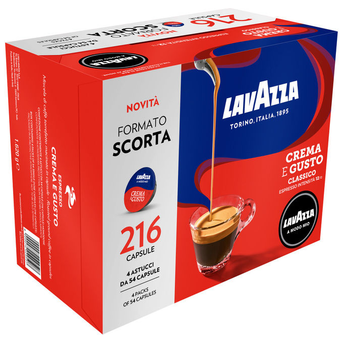 Lavazza capsule caffe' crema e gusto a modo mio 216 pezzi intensita' 12 13 espresso
