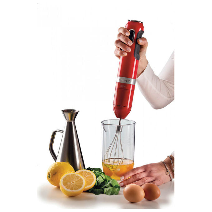 Ariete 602-00 Moderna Frullatore a immersione 1000W 10 velocita' turbo bicchiere 700ml tritatutto 500ml colore Rosso