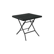 Tavolo pieghevole Metalwood giardino 78x78x74 cm acciaio e HDPE effetto legno GDLC