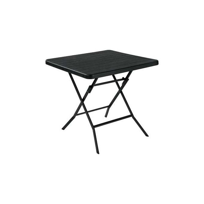 Tavolo pieghevole Metalwood giardino 78x78x74 cm acciaio e HDPE effetto legno GDLC