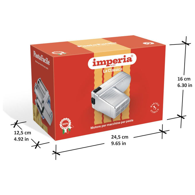 Imperia 4600 PastaFacile Classica Motore Elettrico per Macchina Pasta 65W 2 Velocita' Made in Italy colore Argento