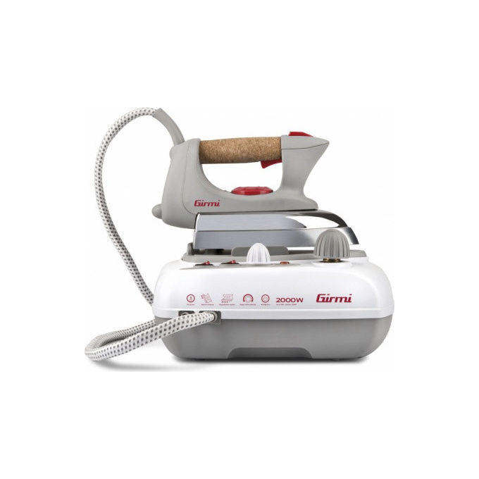 Girmi ST0300 Ferro da Stiro con Caldaia 2000W Serbatoio 700 cc Pressione 2,5-3 bar Piastra Alluminio Impugnatura Sughero