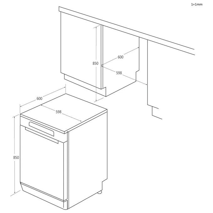 Candy CF 4E7L0W Rapido Lavastoviglie Libera Installazione 14 coperti Classe E 47 dB Wi-Fi Bluetooth (85x60x60 cm) colore Bianco