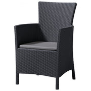 Keter poltrona da giardino Iowa effetto rattan grafite con cuscino resistente UV