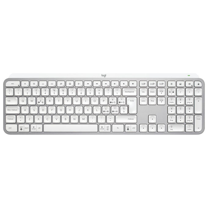 Logitech mx keys s tastiera wireless qwerty retroilluminata alluminio e bianco italiano