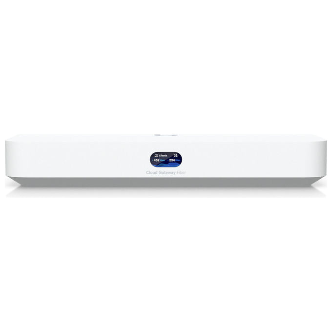 Ubiquiti UCG-FIBER UniFi Cloud Gateway Fiber Router 10G SFP+ 3 GB RAM 4 porte 2.5 Gbps PoE+ colore Bianco