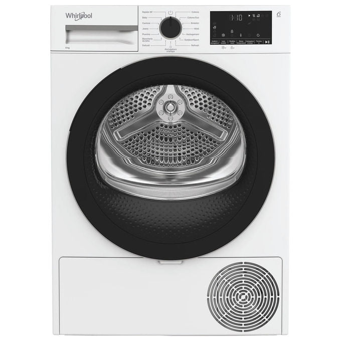 Whirlpool C WD 83M WBS IT Asciugatrice Pompa di Calore 8 Kg Classe D 6TH SENSE 64 dB (85x60x55 cm) colore Bianco