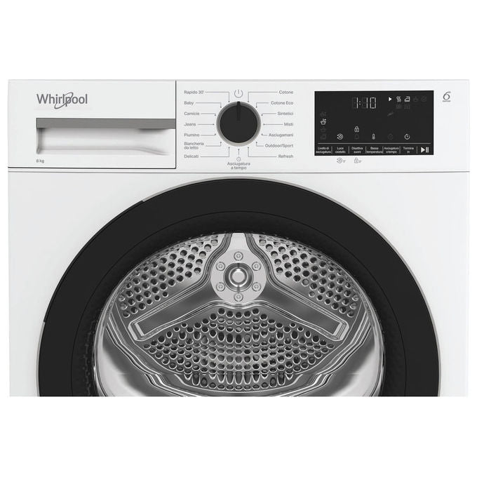 Whirlpool C WD 83M WBS IT Asciugatrice Pompa di Calore 8 Kg Classe D 6TH SENSE 64 dB (85x60x55 cm) colore Bianco