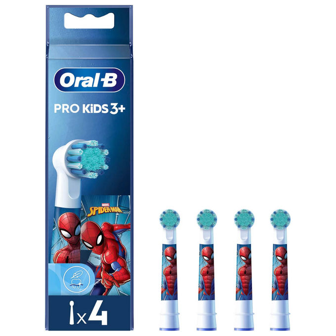 Oral-B Pro Kids Testine di Ricambio Spiderman 4 Pezzi Multicolore