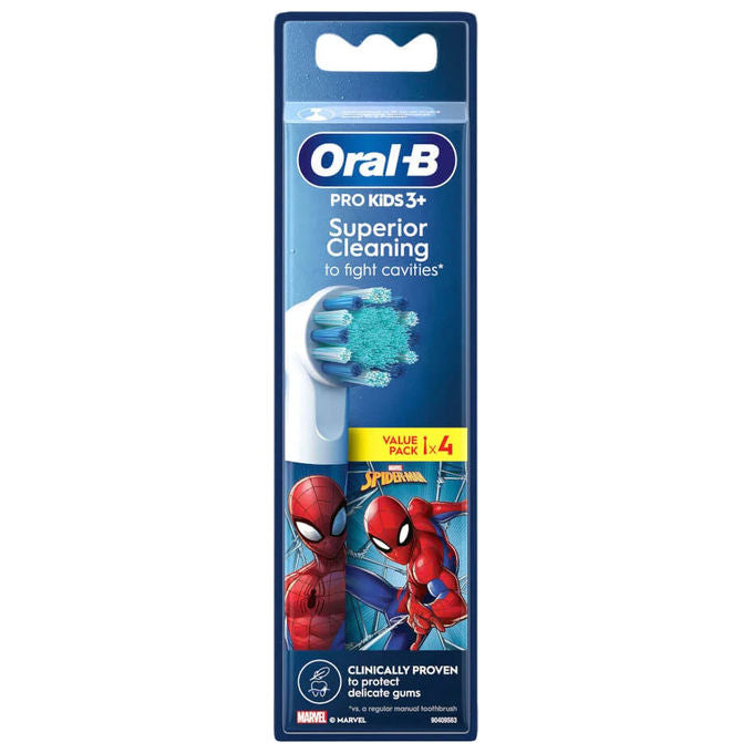 Oral-B Pro Kids Testine di Ricambio Spiderman 4 Pezzi Multicolore