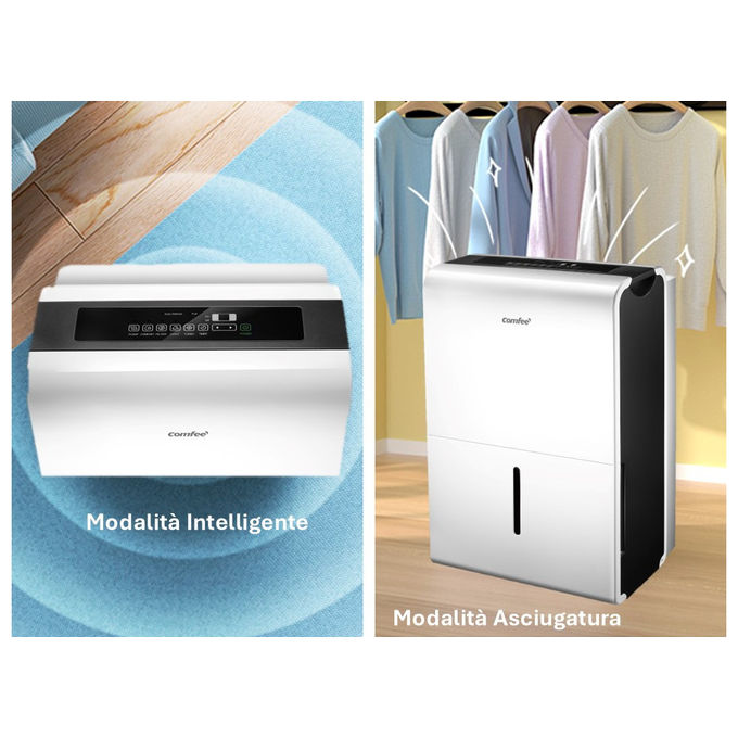 Comfee MDDPE-50DEN7 Deumidificatore 50 l-24h per ambienti fino a 116 m² tanica 6 L 48 dB 850 W colore Bianco