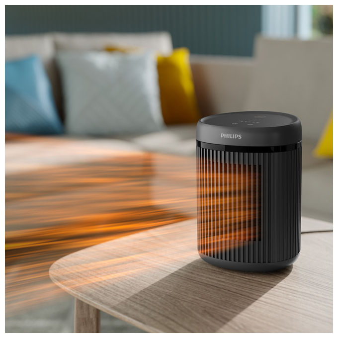 Philips CX2120-01 Series 2000 Termoventilatore Ceramica Compatto 1500W per ambienti fino a 15 m² controllo Touch colore Grigio scuro