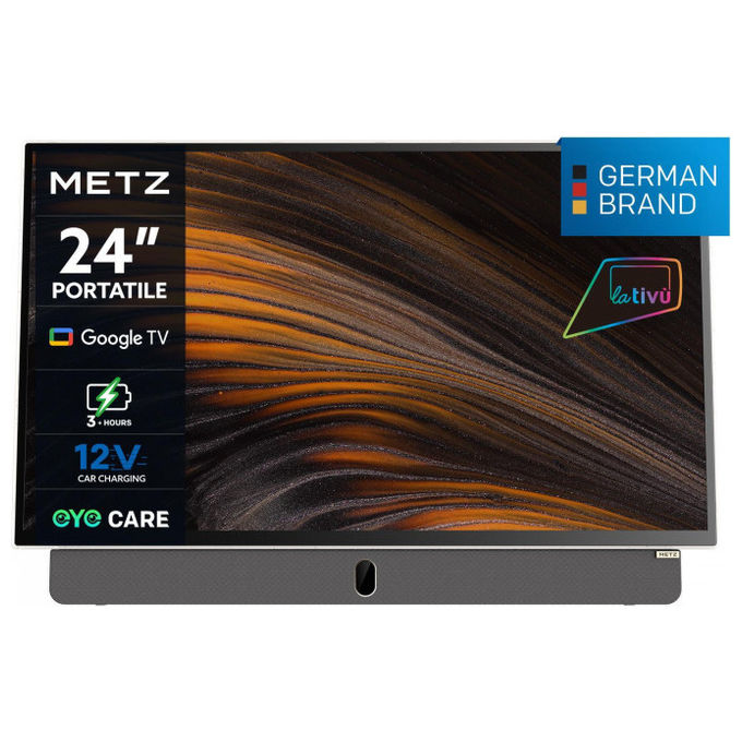 Metz 24MPE7000Z Smart TV Portatile LED 24'' Full HD Google TV DVB-T2 DVB-S2 DVB-C Wi-Fi colore Nero