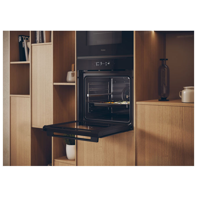 Haier H6ID25G3YTB1 ID Serie 2 Forno da incasso Elettrico Multifunzione 78 L Classe A++ Pirolitico AirFry Wi-Fi (59,5x54,8x59,5 cm) colore Nero