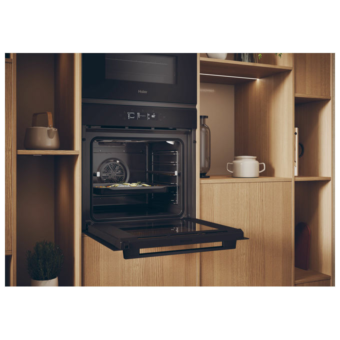 Haier H6ID25G3YTB1 ID Serie 2 Forno da incasso Elettrico Multifunzione 78 L Classe A++ Pirolitico AirFry Wi-Fi (59,5x54,8x59,5 cm) colore Nero
