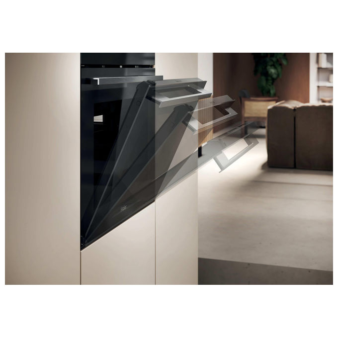 Haier H6ID25G3YTB1 ID Serie 2 Forno da incasso Elettrico Multifunzione 78 L Classe A++ Pirolitico AirFry Wi-Fi (59,5x54,8x59,5 cm) colore Nero