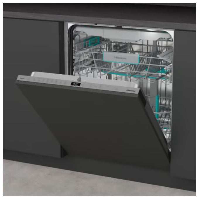 Hisense HV663A65 Lavastoviglie Incasso 16 coperti Classe A 41 dB Terzo Cestello AutoDry Inverter (82x60x55,5 cm) colore Inox