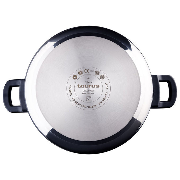 Taurus 988055000 Great Moments Superrapid Pentola a pressione 6 L 5 sistemi di sicurezza compatibile induzione colore Nero