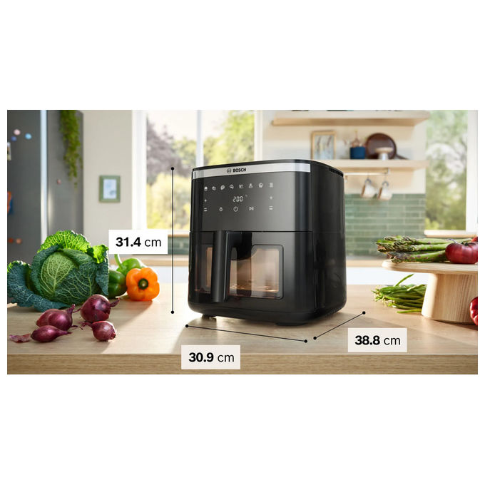 Bosch MAF671B1 Serie 6 Friggitrice ad aria 7,2 L 1800 W 7 Programmi Display Touch colore Nero