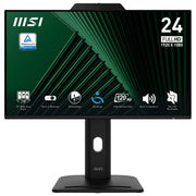 MSI PRO MP242PMG Monitor PC 23.8'' Full HD IPS 120Hz Webcam Altoparlanti Hub USB 2.0 VESA colore Nero