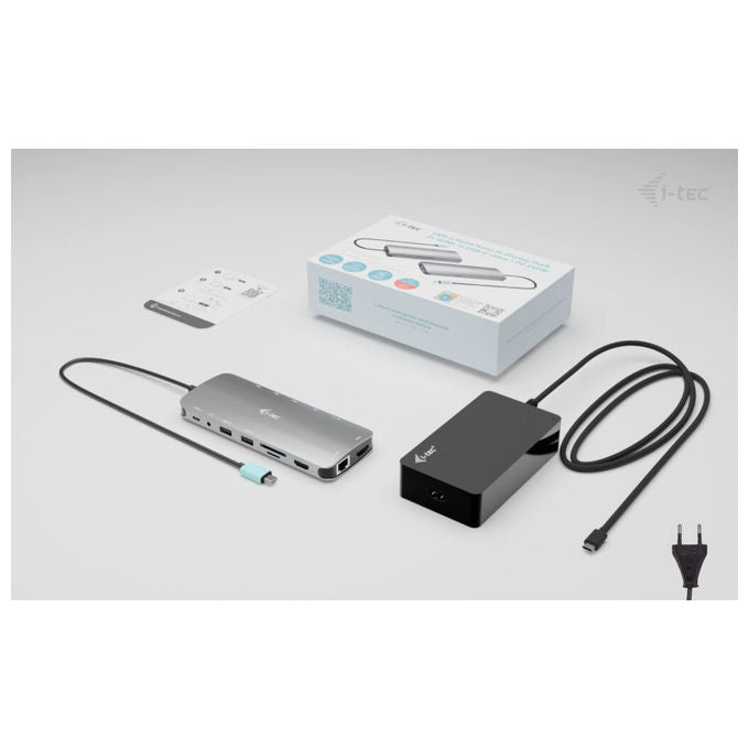 I-tec Docking Station USB-C Nano 3 Display 140W con Caricatore Universale