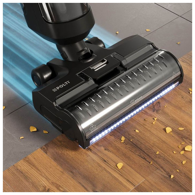 Polti WDEU0003 RollySteam Aspirapolvere Lavapavimenti Senza Filo 3in1 a Vapore HEPA 450W 14000Pa 35 min colore Nero Grigio Bianco