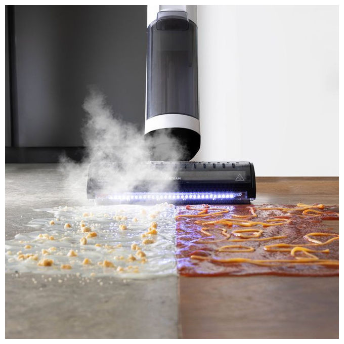 Polti WDEU0003 RollySteam Aspirapolvere Lavapavimenti Senza Filo 3in1 a Vapore HEPA 450W 14000Pa 35 min colore Nero Grigio Bianco